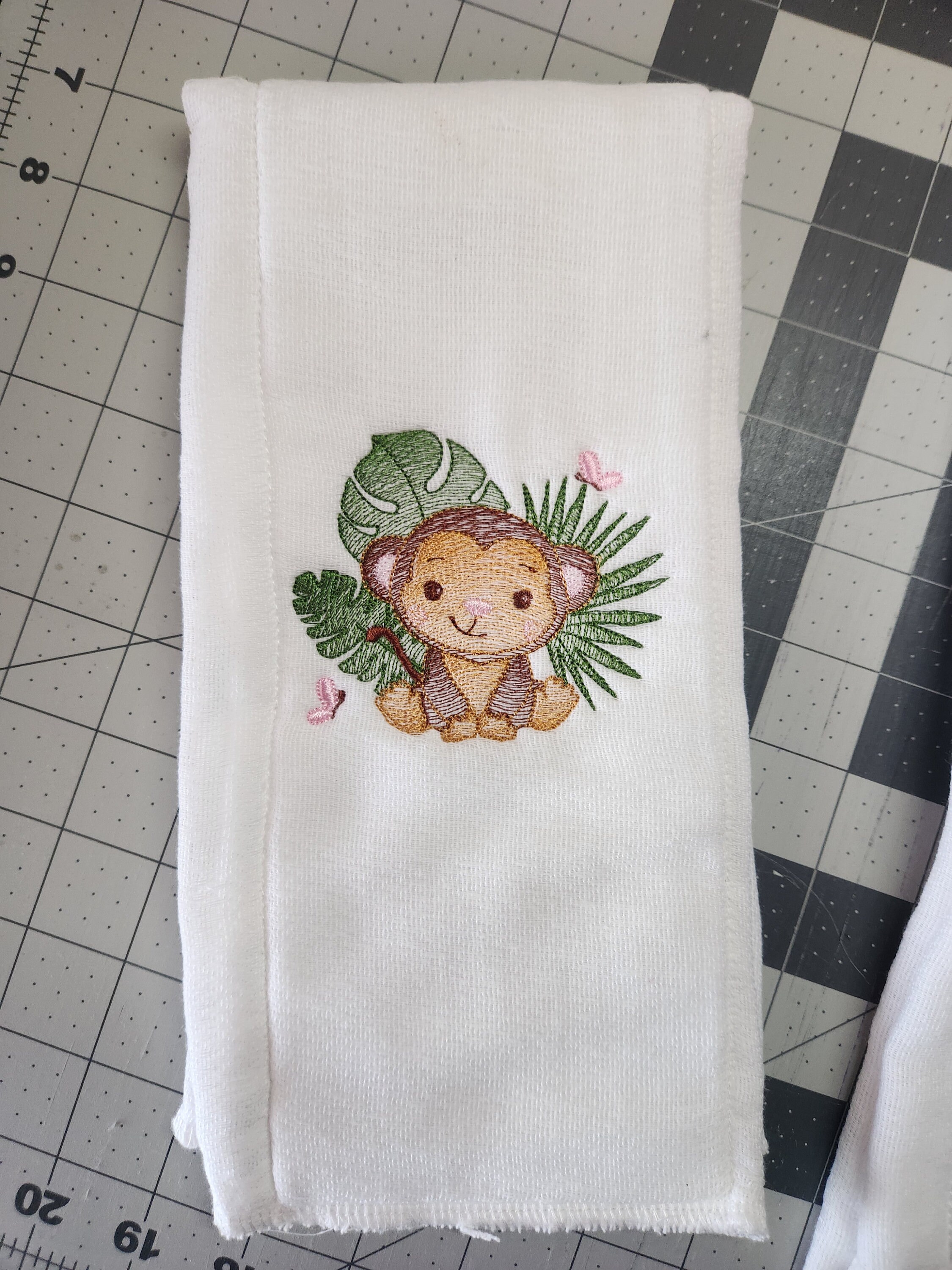 Monkey Rag Logo Safari Monkey Baby Burp Rag - Etsy