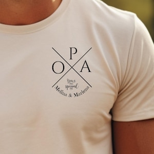 Regalo para abuelos, camiseta especial para abuelos con el nombre y año de nacimiento de su nieto, idea de regalo para abuelos, camiseta personalizada para abuelos, regalo para el Día del Padre