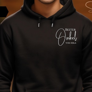 Personalized Best Uncle Hoodie with the child&#39;s birth year, expectant uncle gift, gift idea, Father&#39;s Day gift, uncle sweater
