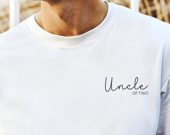 werdender Onkel T-Shirt für Onkel, Onkel von 2 Shirt, Cooles T-Shirt für Onkel von zwei Kinder, Schwangerschaft Ankündigung Shirt für Onkel