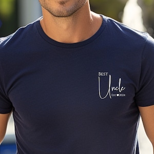 Expectant Uncle Gift, Personalized Best Uncle T-Shirt with the child&#39;s year of birth, Gift Idea, Father&#39;s Day Gift, Best Uncle