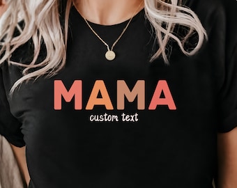 Personalized MAMA T-shirt, MOM T-shirt with birth year and name, expectant mothers, baby shower, Mother's Day, birth gift, gift for mom