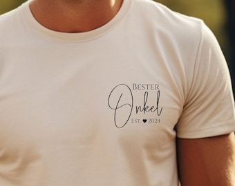 Personalized Best Uncle T-Shirt with the child's birth year, expectant uncle gift, gift idea, Father's Day gift, best uncle