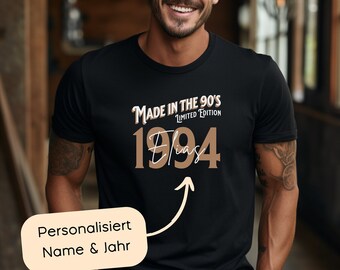 Gepersonaliseerd T-shirt met naam en jaar, T-shirt man verjaardagscadeau, limited edition shirt, 40e verjaardag shirt, verjaardagsshirt