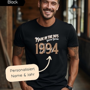 T-shirt personnalisé avec nom et année, cadeau d’anniversaire T Shirt Man, chemise en édition limitée, chemise de 40 ans, tee-shirt d’anniversaire