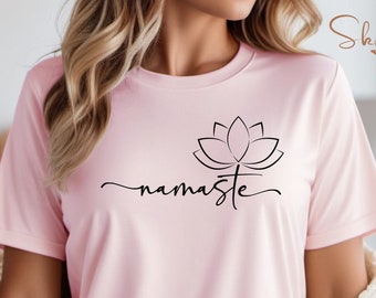 Yogi Lovers, Namaste T-Shirt, lotus shirt, yoga shirt,  women gift, Yoga Geschenk, Yoga Kleidung, Minimalistisches shirt, Meditation Tshirt