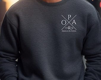 Grandpa sweater with grandson's name. Grandpa gift. Grandpa gift idea. Personalized grandpa shirt. Father's Day gift.