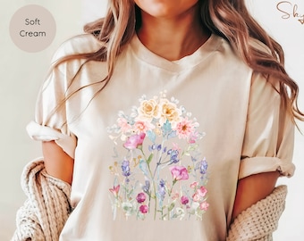 Blumen t-shirt, Cooles Wildblumen Shirt, Wildblumen Tshirt, Blumen shirt, Botanisches Shirt, Natur Liebhaber T-Shirt, Muttertagstagsgeschenk