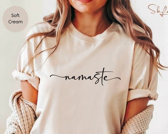 Namaste T-Shirt, yoga shirt, lotus shirt, women gift, Yoga Geschenke, Yoga Kleidung, Minimalistisches shirt,  Meditation Tshirt, Yogi Lovers