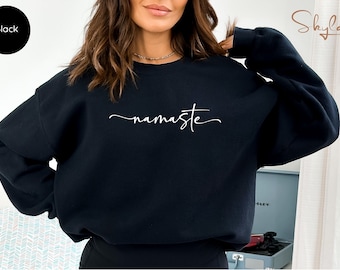 Namaste Sweatshirt, yoga shirt, women gift, Yoga Gifts, Yoga Clothing, Minimalist Sweatshirt, Meditation Sweatshirt, Yogi Lovers