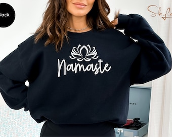 Sweat-shirt Namaste Yoga, pull de yoga, cadeaux de yoga, pull de yoga, t-shirt de méditation de yoga, t-shirt spirituel, t-shirt d'entraînement, amateur de yoga