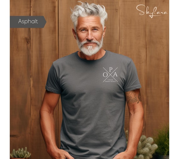 Personalisiertes Opa Shirt, Opa T-Shirt mit dem Namen und Geburtsjahr des Enkelkinder, Geschenk für Großvater, Vatertag Geschenkidee Opa