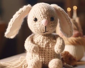 Create Your Own Adorable Cotton Bunny: Amigurumi Crochet Pattern (English) - Instant PDF Download for Crafting Your Charming Rabbit Toy