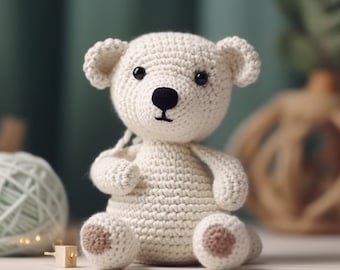 White Teddy Bear Crochet Pattern - Digital Download for Your DIY Cuddly Companion