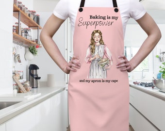 Baking is my Superpower Apron/Gift for Cake Decorators and Lovers of Sweets.