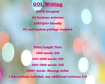 Fandom and OC Writing Commission - 1000 Words