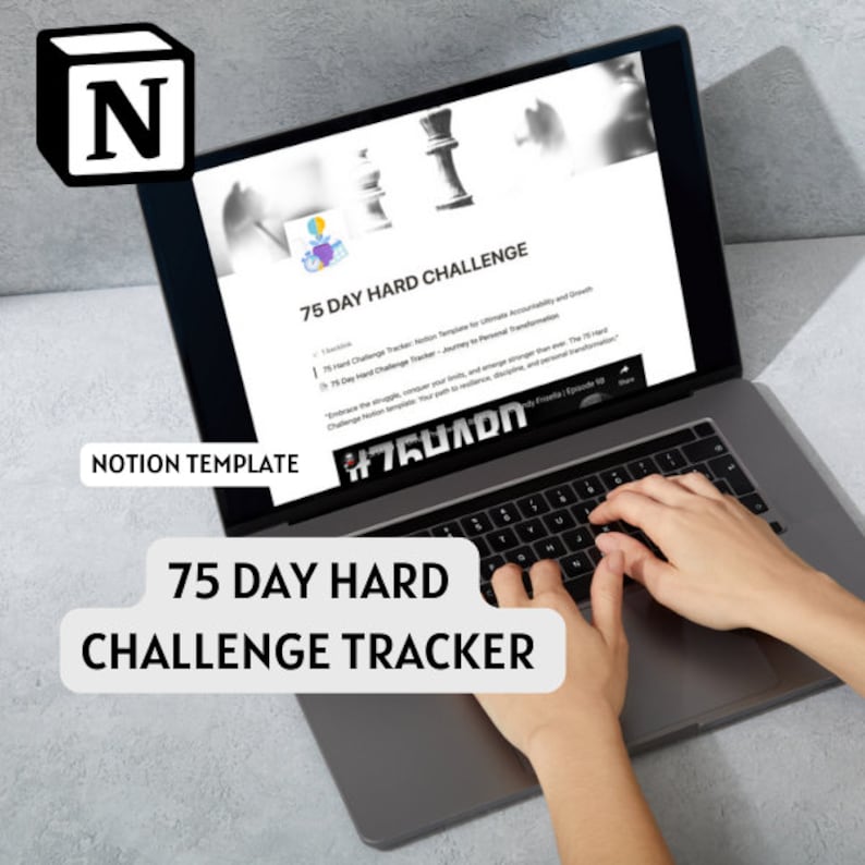 Notion Template 75day Hard Challenge Tracker Etsy