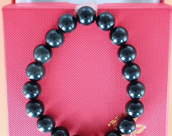 Tigers Eye Black Obsidian Hermatite Bracelet 10mm