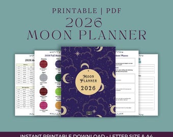 Månfasplanerare 2026 | Astrologi- och manifestationsjournal (PDF)