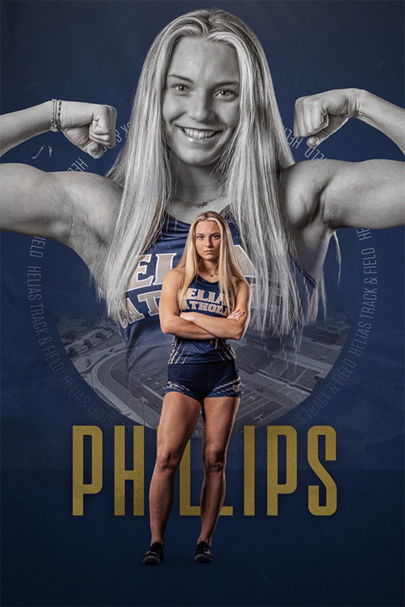 Senior Athlete Poster Template - Circle Design (photoshop, 2ft by 3ft ...