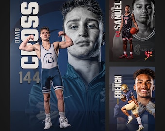 SPORT VORLAGE - Dual - Photoshop Digital Download 2ftx3ft UND 2ftx4ft Banner Senior Sports Poster Senior Banner Design psd