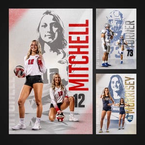 TRIPLE - Modèle Photoshop d'affiche de sport pour seniors - PSD modifiable pour tous les sports - Design personnalisable pour joueur d'équipe - Parfait pour une soirée senior