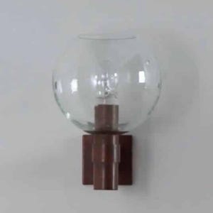Pair of Brass Wall Lamps with Glass Sphere and Tear Drops ca. 1960 image 5