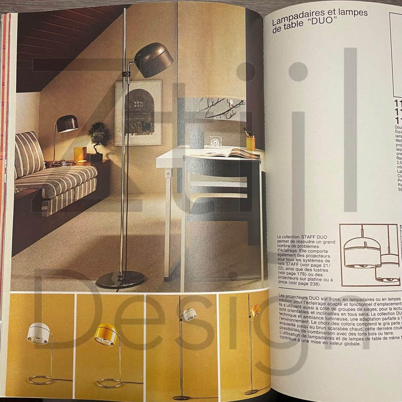 Brown Floor lamp by Arnold Berges for Staff Leuchten, 1970s Documented imagem 9