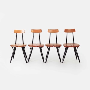 Pirkka Chairs by Ilmari Tapiovaara for Laukaan Puu, Finland, 1950s | Early Edition, Set of 4 - Marked by the Maker