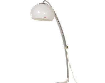 Weiße Bogenlampe von Sölken Leuchten, 1970er Jahre