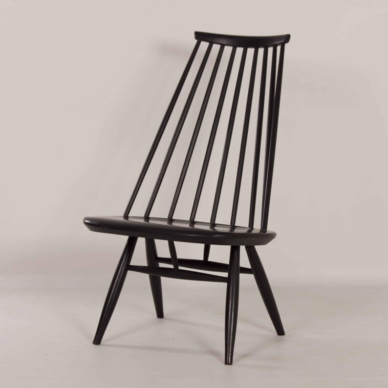 Black Mademoiselle Chair by Ilmari Tapiovaara for Asko, 1960s MARKED image 2