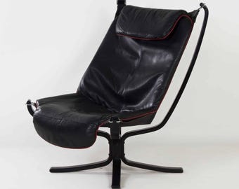 Black Falcon Chair Sigurd Russel Vatne Mobler, 1970s | Vintage Design MARKED