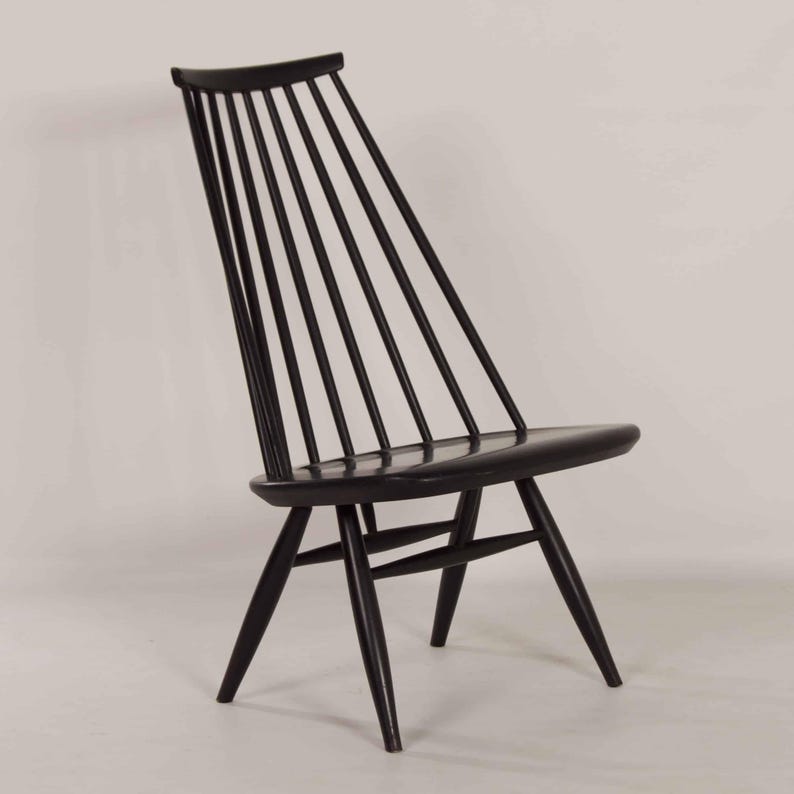 Black Mademoiselle Chair by Ilmari Tapiovaara for Asko, 1960s MARKED image 5