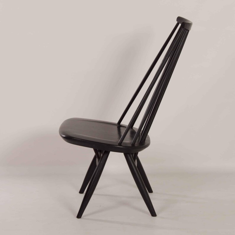 Black Mademoiselle Chair by Ilmari Tapiovaara for Asko, 1960s MARKED image 3