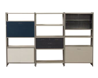 5600 Storage unit with secretary by Andre Cordemeyer for Gispen, 1950s | Blue, White, Gray