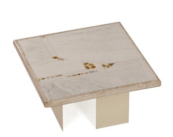 White Marble Coffee Table by Paul Kingma, 1980s | 57 CM