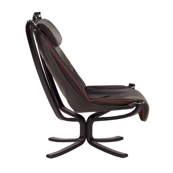 Falcon Chair by Sigurd Ressel for Vatne Mobler, 1980s - Black Leather