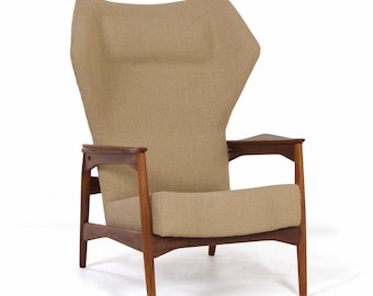 Fauteuil à oreilles danois par Ib-Kofod Larsen pour Gelderland, années 1950 | Réglable sur trois positions