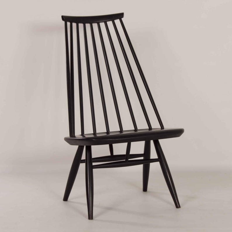Black Mademoiselle Chair by Ilmari Tapiovaara for Asko, 1960s MARKED image 6