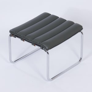 MR40 Lounge Chair with Hocker by Mies van der Rohe for Knoll, 2000s – Bauhaus Design, Leather - Marked by Maker, Documented in vintage catalogs or other literature sources