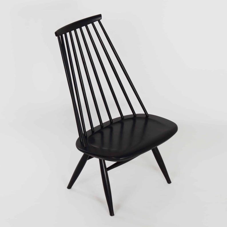 Black Mademoiselle Chair by Ilmari Tapiovaara for Asko, 1960s MARKED image 1