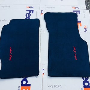 ¡Para Honda Civic Crx Del Sol alfombrillas alfombra azul oscuro letra roja 2 piezas 1993-94NUEVO!