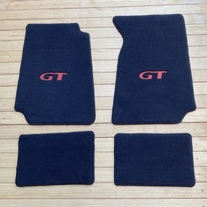 For Ford Mustang SVT GT Coupe/conv. Velour Floor Mat Mats Carpet Black Red Embrodery GT Set of4 1994/2004