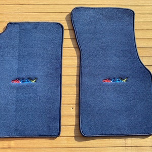 Alfombrillas para Honda Civic Crx Del Sol, color azul marino oscuro, letras de colores, 2 unidades, 1993-94, ¡NUEVAS! LHD