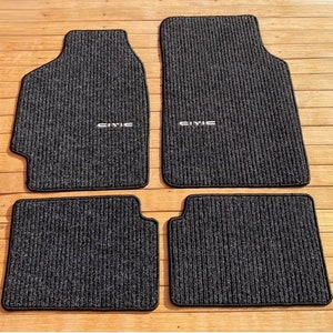 For Honda Civic SH3 Hatchback Dohc vtec Ef Si Floor Mat Carpet Ribbed Black 4pcs 1988-91