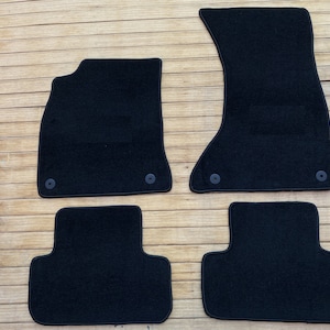 For Audi A5 SEDAN 2009 - 2016 Black Floor Mats Carpet and Clips LHD Set Of 4 SEDAN 4 Door