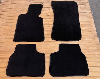 BMW E30 Sedan Velour Floor Mats: Black Carpet Set, 1986-94 LHD