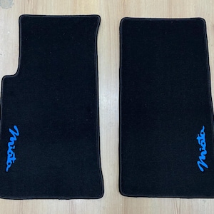 Fit For Mazda Miata MX5 NB Custom Velour Floor Mats Carpet Black Blue Embroidery 2pcs 1998-05