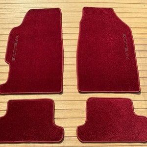 Fits  Honda Prelude - 4 th Gen (1991 to 1996) 2DR Maroon Floor Mats  Carpet w/ Spoon - LHD