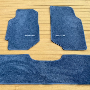 For Honda Civic Sh 4 Sedan Dohc vtec Ec Ed Ee Ef Ex Floor Mat Carpet BLUE 3 Pcs 1988-91